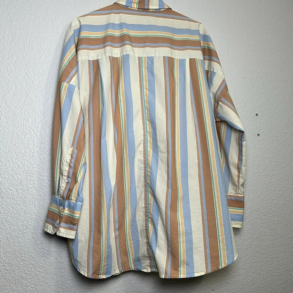 BDG Urban Outfitters Women’s Striped Oversized Button Down Pockets Size Medium - Picture 2 of 9